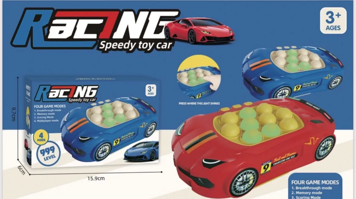 Gra zręcznościowa Racing Speedy Toy Car Pop It 15.9cm 6szt