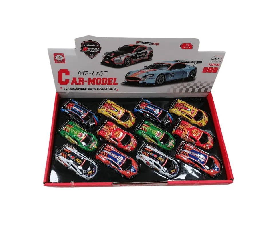 Metalowe autka wyścigowe Die Cast zestaw 12 szt. PK14326