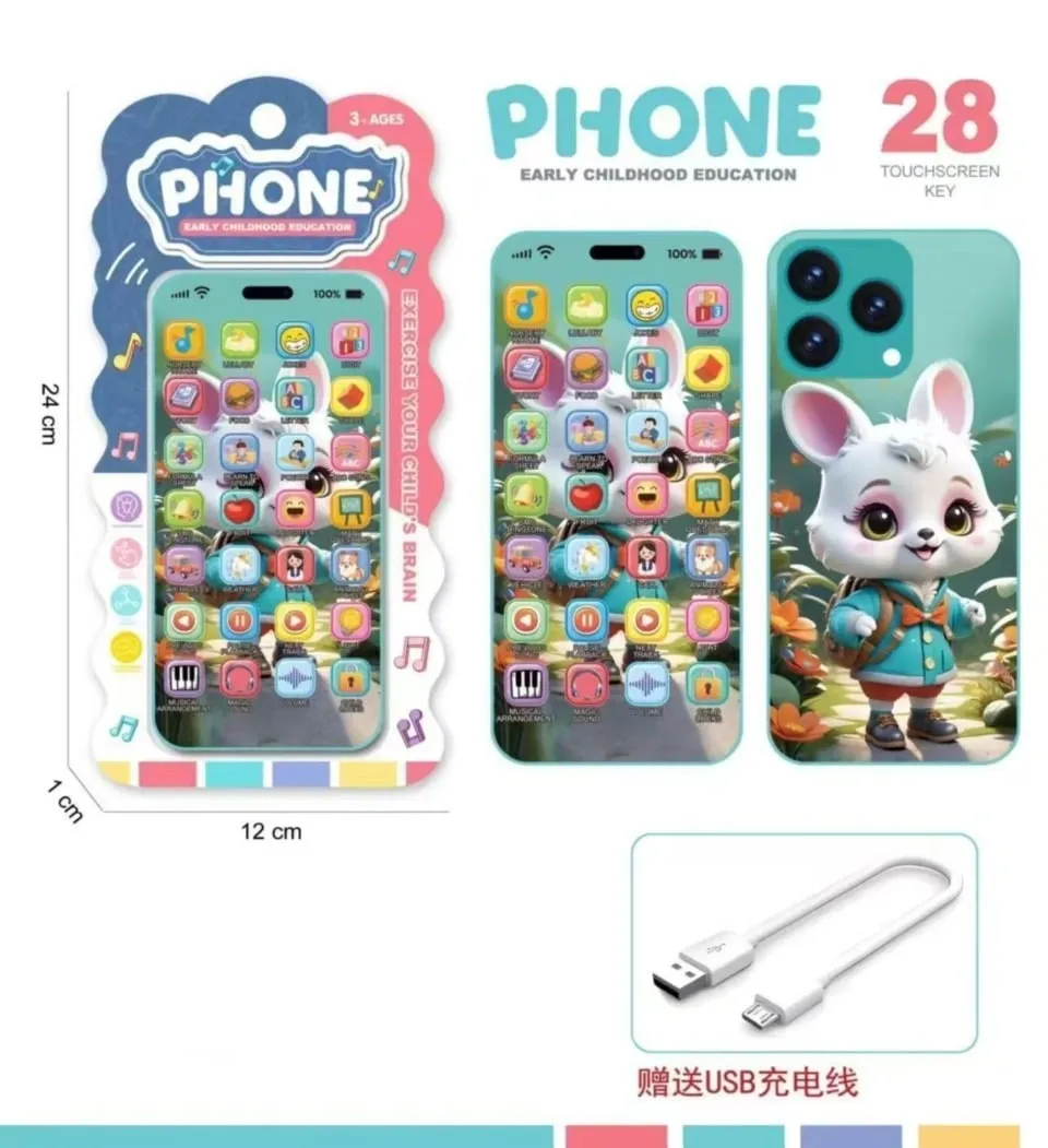 Telefon edukacyjny Phone Early Childhood 24cm Królik 28 funkcji 6szt
