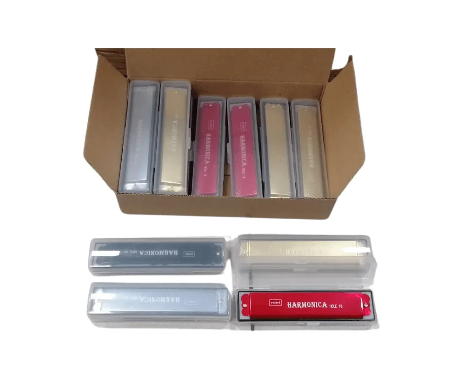 Zabawka Harmonica 16-tonowa metalowa w etui, zestaw 12 sztuk