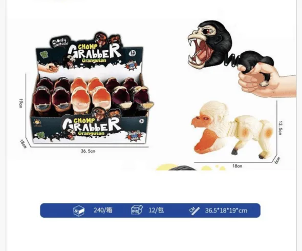 Zabawka Chomp Grabber Orangutan - Chwytak Mechaniczny 12 szt.