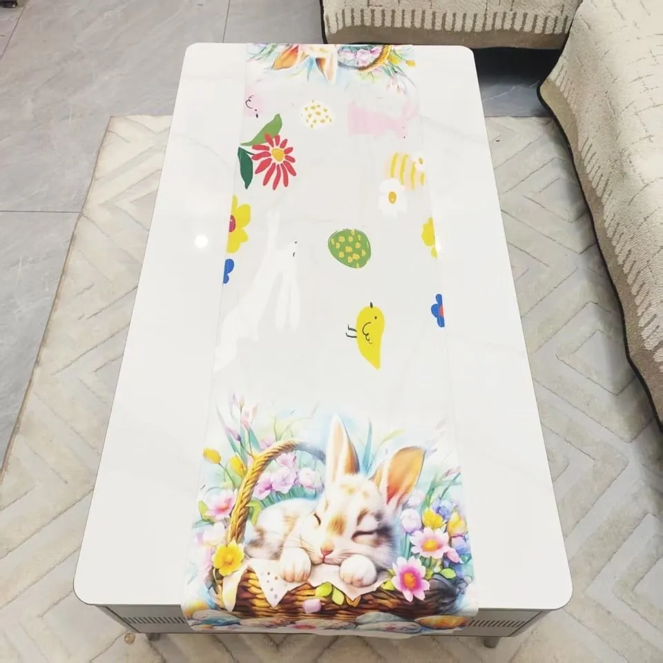 Bieżniki Wielkanocne 40x90cm z zajączkiem i pisankami