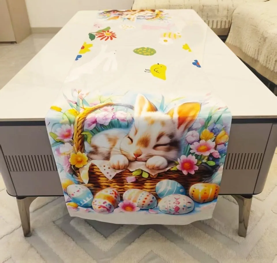 Bieżniki Wielkanocne 40x90cm z zajączkiem i pisankami