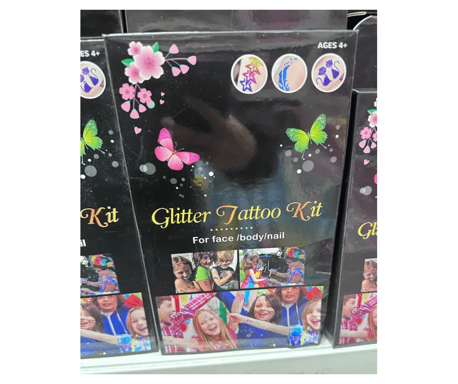Zestaw tatuaży brokatowych Glitter Tattoo Kit 12 szt