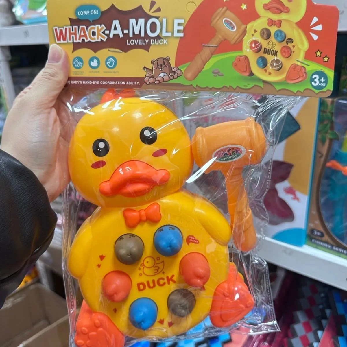 Gra zręcznościowa Whack A Mole Lovely Duck z młotkiem, 6 szt