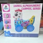 Drewniana Układanka Animal Alphanumeric Carpool Series, Kura 6szt