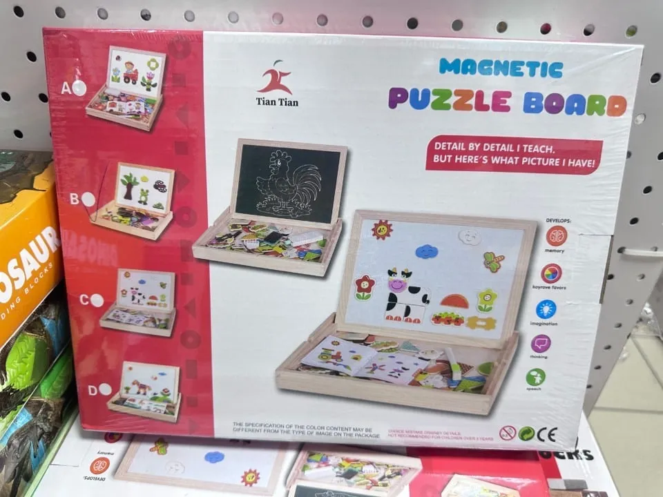 Drewniana Tablica Magnetyczna Magnetic Puzzle Board 2w1 Tian Tian