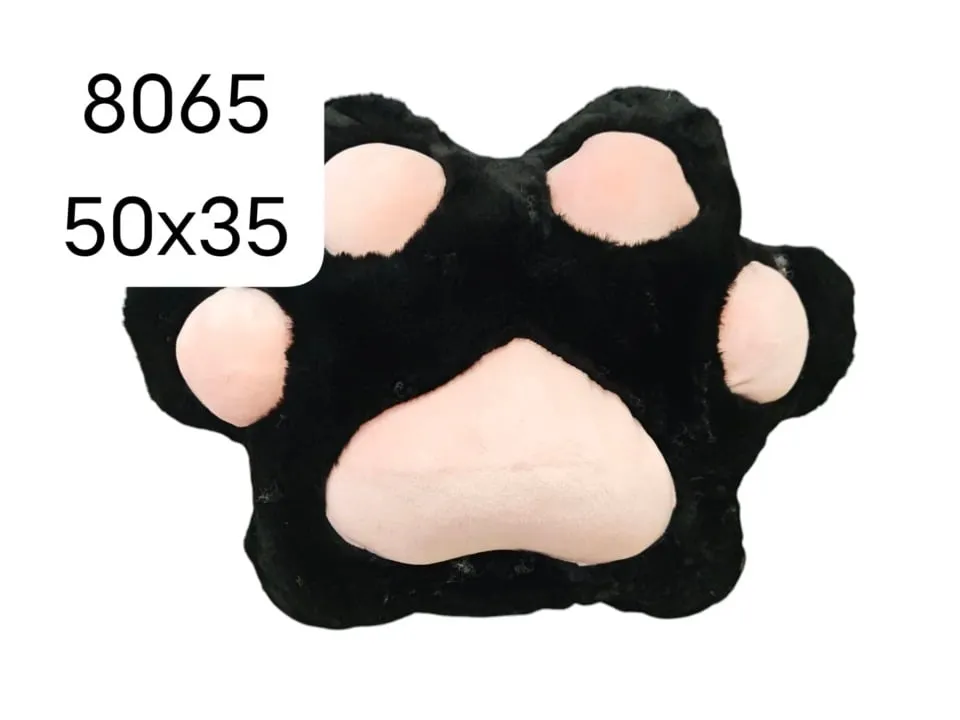 Maskotka Łapki 50x35cm Pluszowa Poduszka Czarno-Różowa