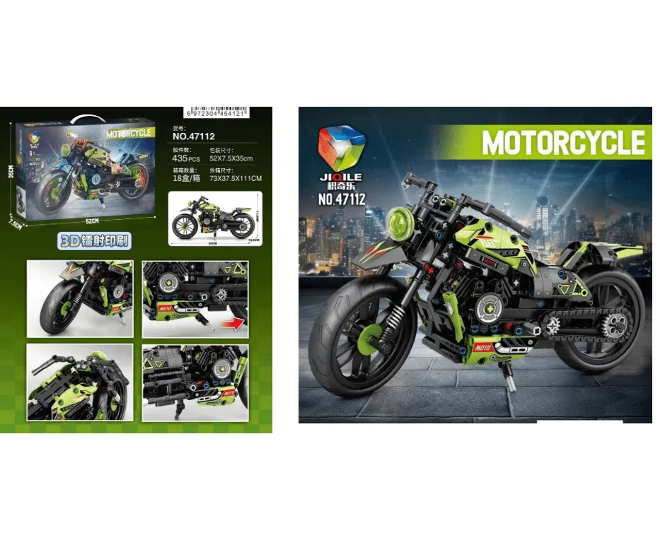 Klocki Motocykl 435PCS JIQILE Zielony Model Konstrukcyjny NO4712