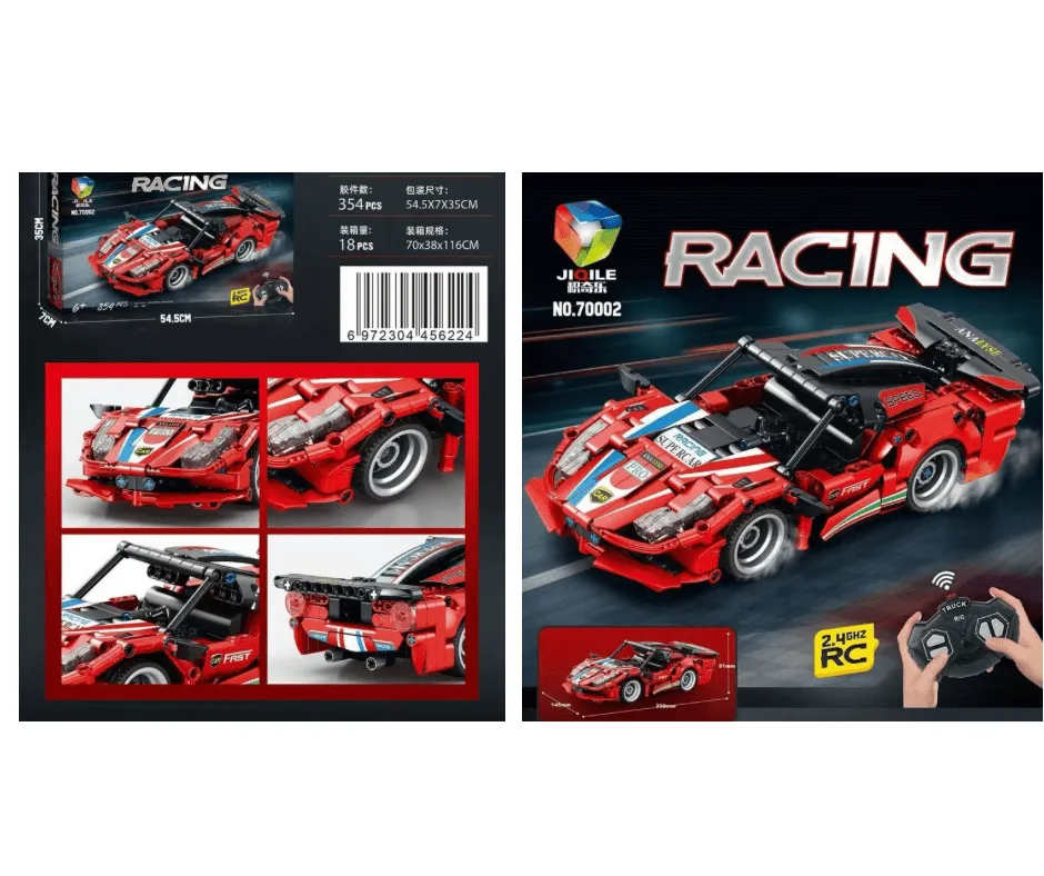 Klocki Samochód Wyścigowy 354PCS RC JIQILE Czerwony PK14621