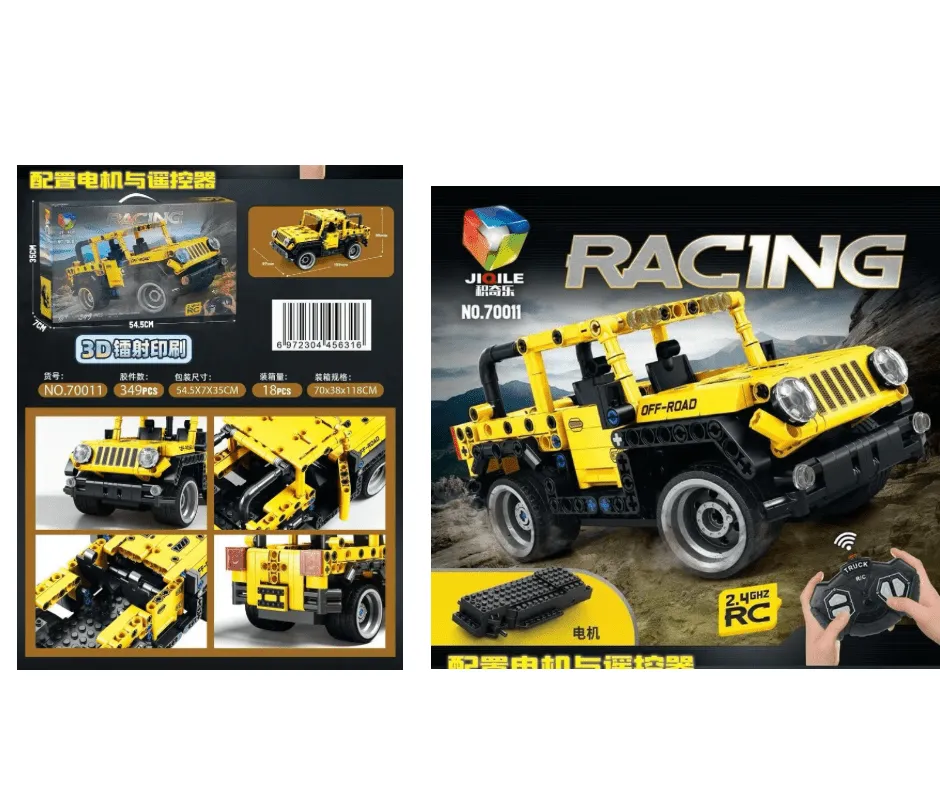 Klocki Samochód Terenowy 349PCS RC JIQILE Żółty