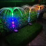 Zestaw 2PCS Lampka Solarna Ogrodowa Dekoracyjna RGB Światłowód