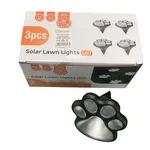 Lampka Dekoracyjna Solarna LED Łapki 3szt - Zestaw Ogrodowy