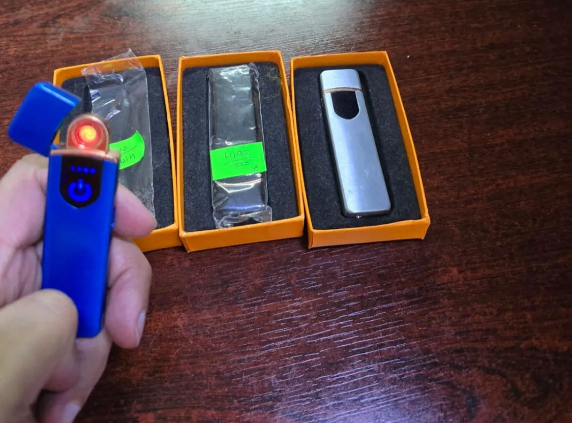 Zapalniczki USB żarowe z wskaźnikiem LED, mix kolorów, 8 szt