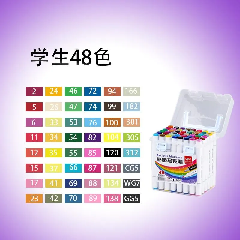 Zestaw Artist Marker 48PCS - Markery Alkoholowe w Etui z Rączką