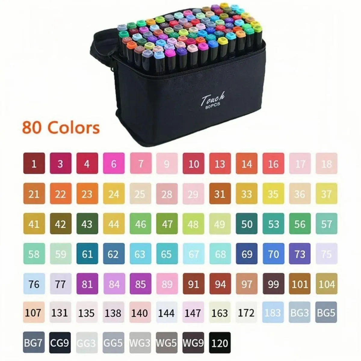 Marker Kolorowy 80 szt Touch Zestaw w Etui