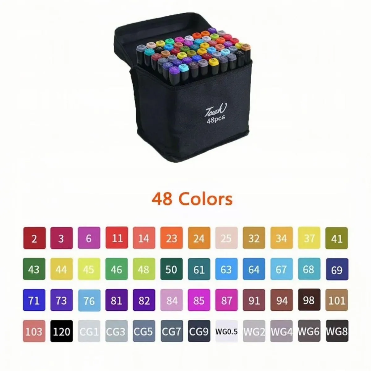 Marker Kolorowy Touch 48 szt Zestaw w Etui na Zamek