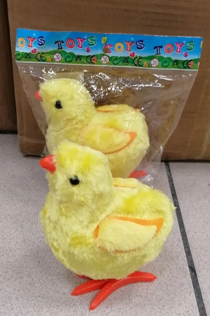 Nakręcany Kurczaczek Żółty Pluszowy - Mini Zabawka 12 szt.