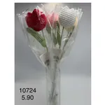 Szydełkowe Kwiatki Tulipany Mix Kolorów - 12 szt.
