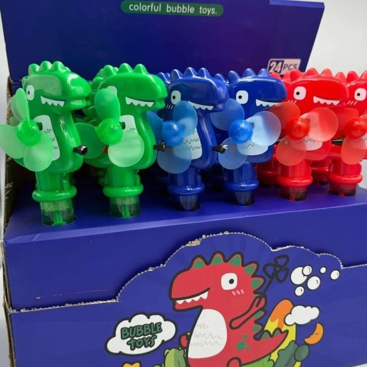 Bańki Mydlane Dinosaur Bubble z wiatraczkiem, mix kolorów, 24 szt.