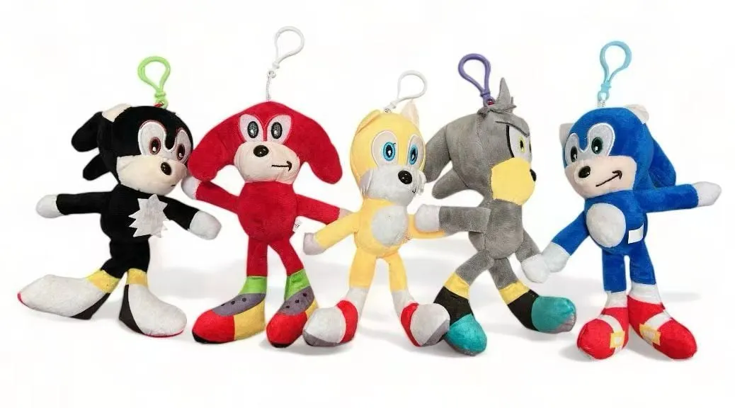 Brelok do Kluczy Pluszowy Sonic Mix Wzorów 12 szt.
