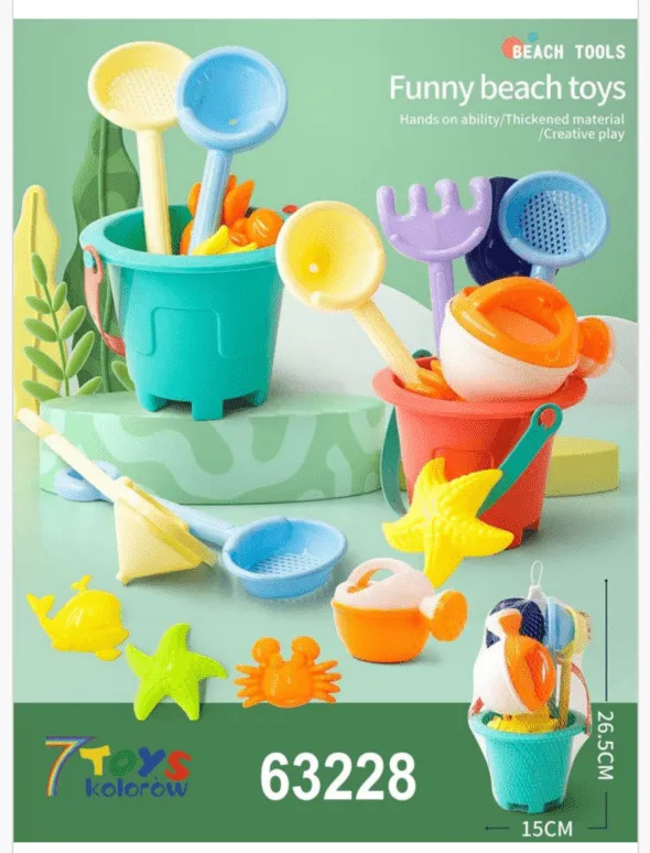 Zestaw Zabawek Plażowych do Pia 26,5cm 7 TOYS