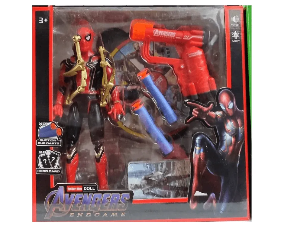 Figurka Avengers Spider-Man z wyrzutnią i kartami, zestaw 6 szt.