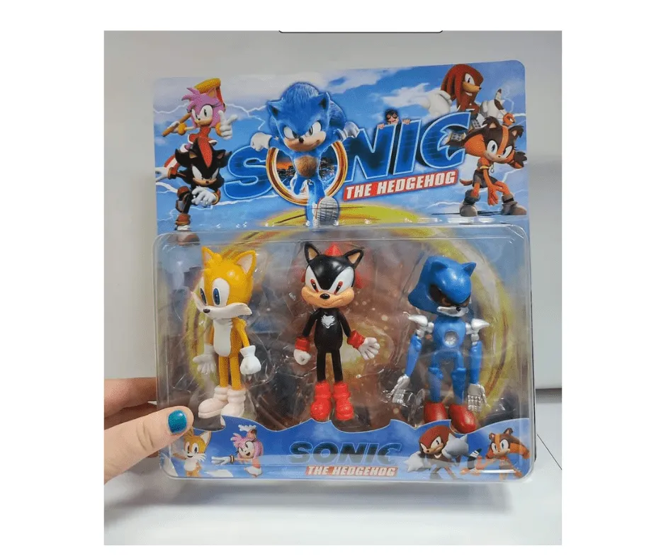 Zabawka Figurki Sonic the Hedgehog 3PCS - Zestaw 3 Postaci w Blistrze