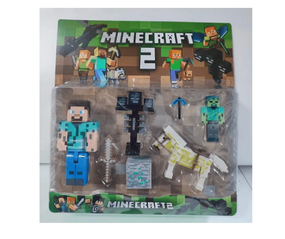 Zestaw figurek Minecraft 2 - Steve, Zombie, Koń, 6 szt/opak.