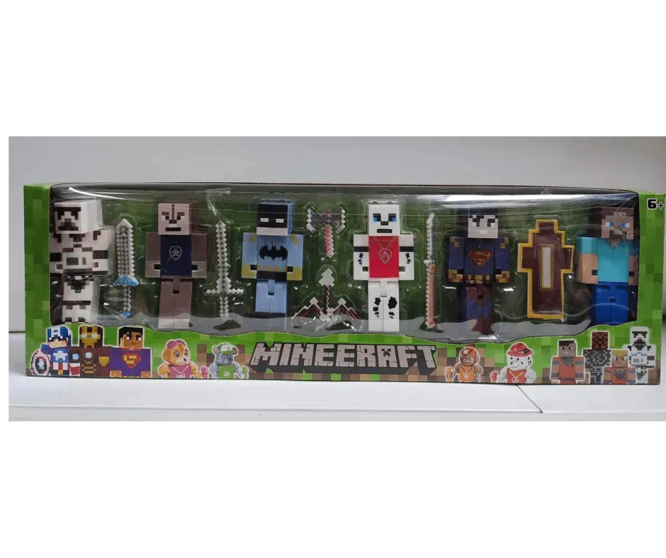 Zabawki Figurki Minecraft Świecące - Zestaw 6 szt. z Akcesoriami