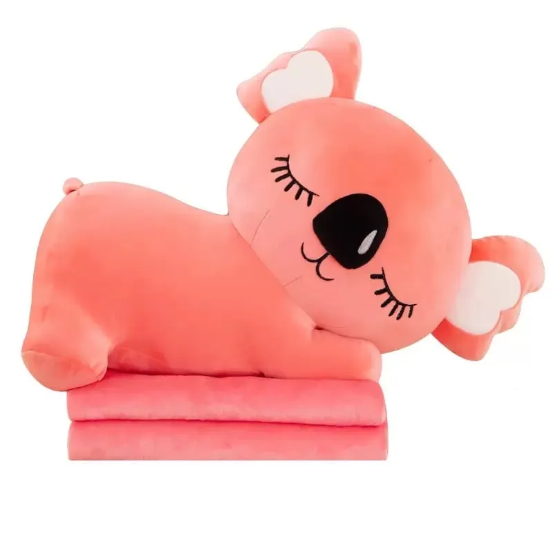 Maskotka Koala na Kocyk, Różowa, Miękki Plusz - 6 szt.