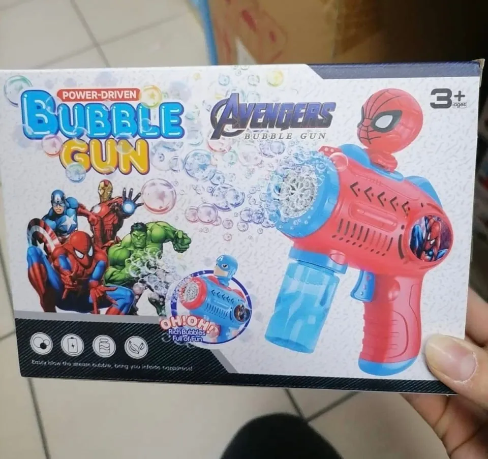Pistolet do baniek Bubble Gun Avengers Spider-Man automat 6szt