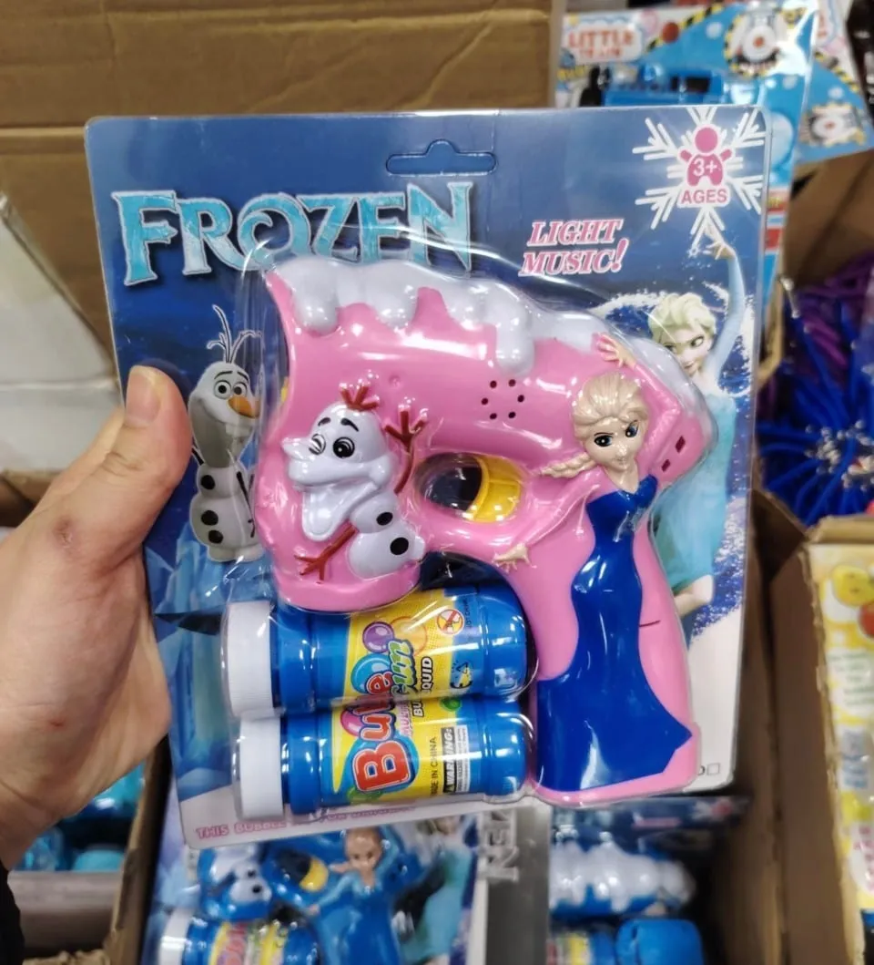 Pistolety do baniek Frozen Light Music, efekty świetlne i dźwiękowe