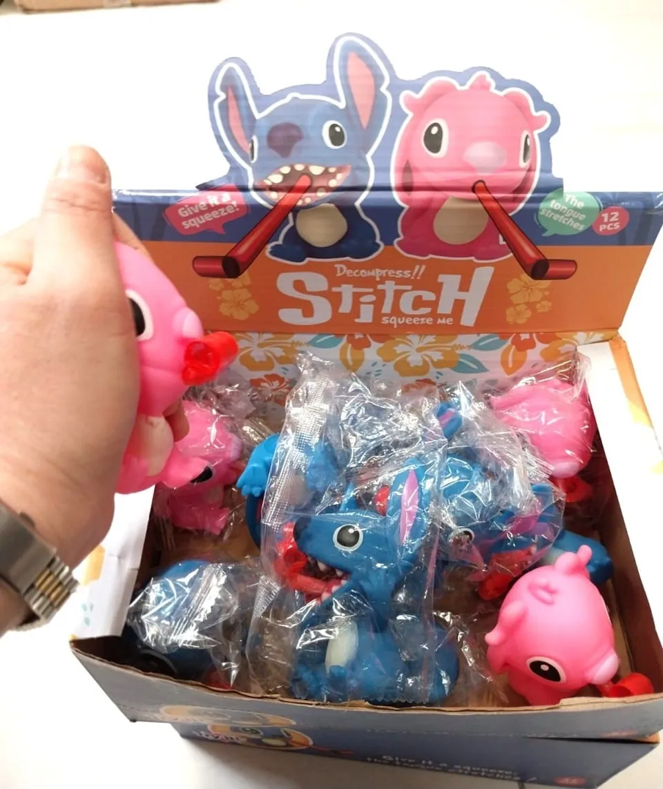 Zabawka Squeeze Me Stitch Gniotek z Wysuwanym Językiem 12 szt.