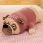 Maskotka Pluszowa Pies Mops w Różowym Ubranku 70cm