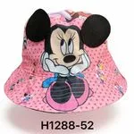 Czapka Dziecięca Rybaczka Minnie Myszka Różowa z Uszami 52