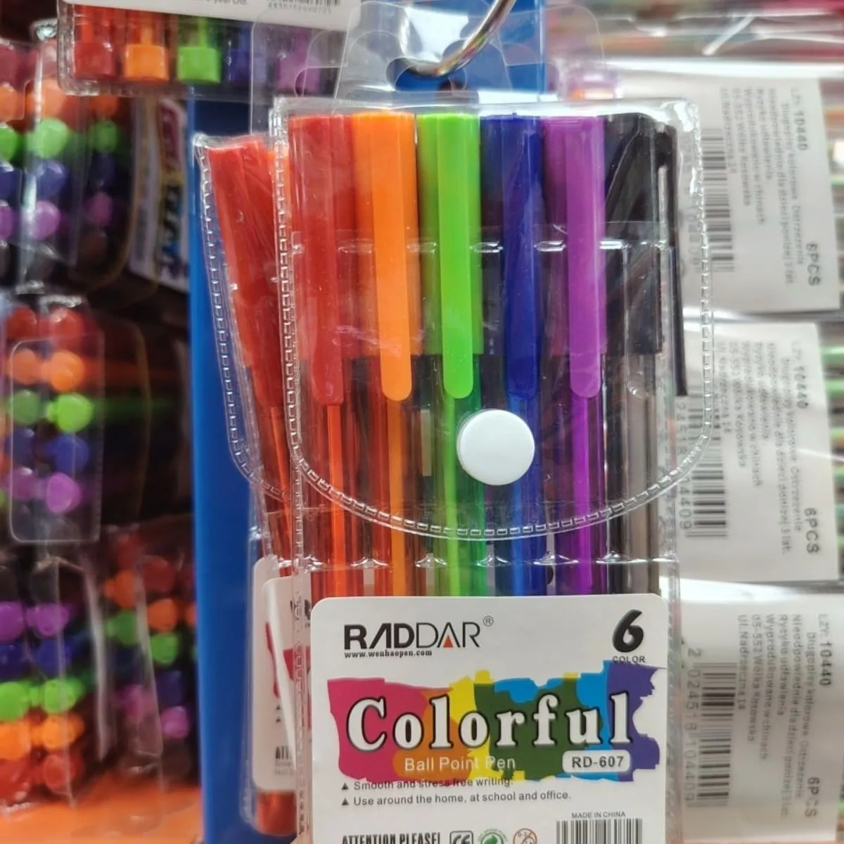 Zestaw 6 kolorowych długopisów kulkowych RADDAR RD-607 w etui