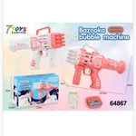 Bazooka Bubble Machine Maszynka do baniek 16 otworów 20,5cm Różowa