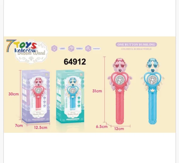 Maszynka do baniek Bubble Machine Magiczna Różdżka 31cm Światło