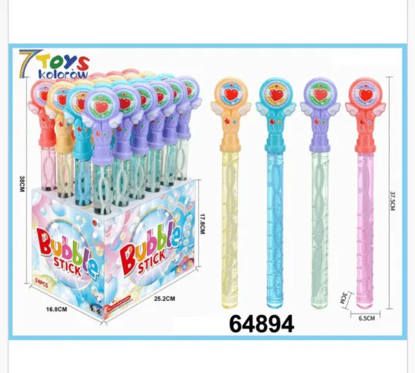 Bubble Stick Miecz do Baniek 37,5cm Serce ze Skrzydłami 24szt