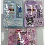 Zestaw Papeterii dla Dzieci 12 el. Sanrio Cinnamoroll Kuromi Mix