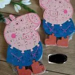 Zabawka Puzzle Peppa Pig Drewniane - Alfabet i Cyfry 12szt