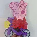 Zabawka Puzzle Peppa Pig Drewniane - Numerowana Układanka Rower