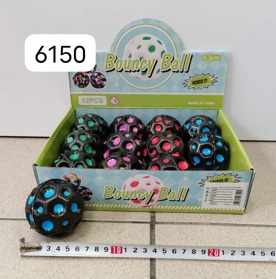 Piłka Moon Ball 6.3cm kauczukowa z wgłębieniami, 12 szt.