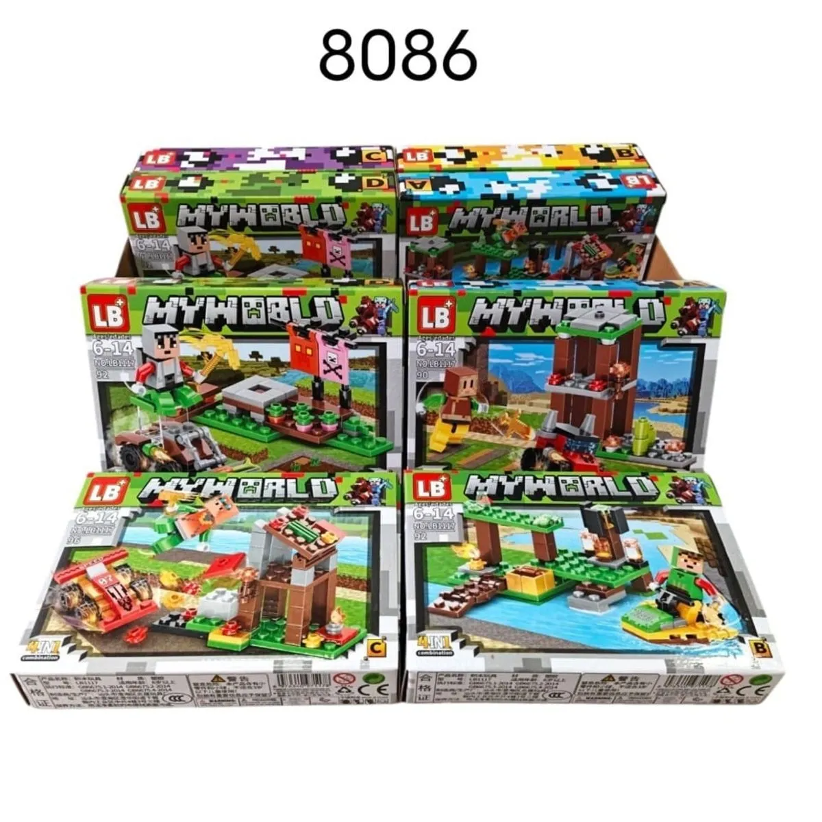 Klocki LB My World Minecraft Zestaw 8 szt. Mix Wzorów 8086