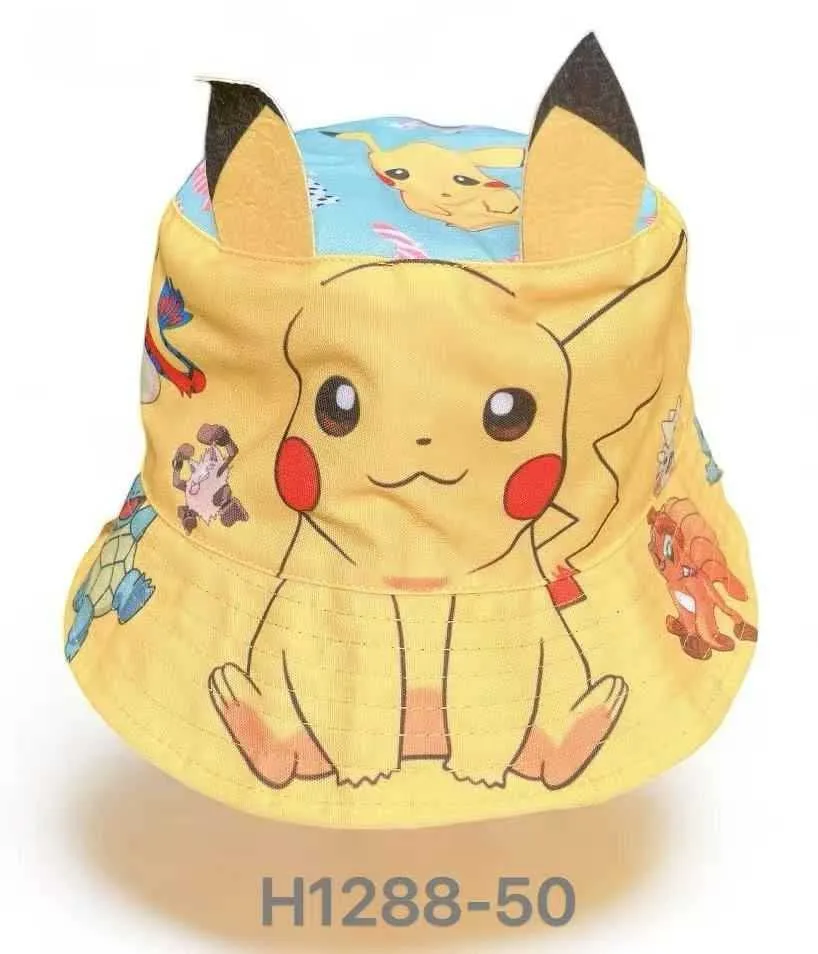Czapka Rybaczka Pikachu z Uszami Żółta dla Dzieci H1288-50