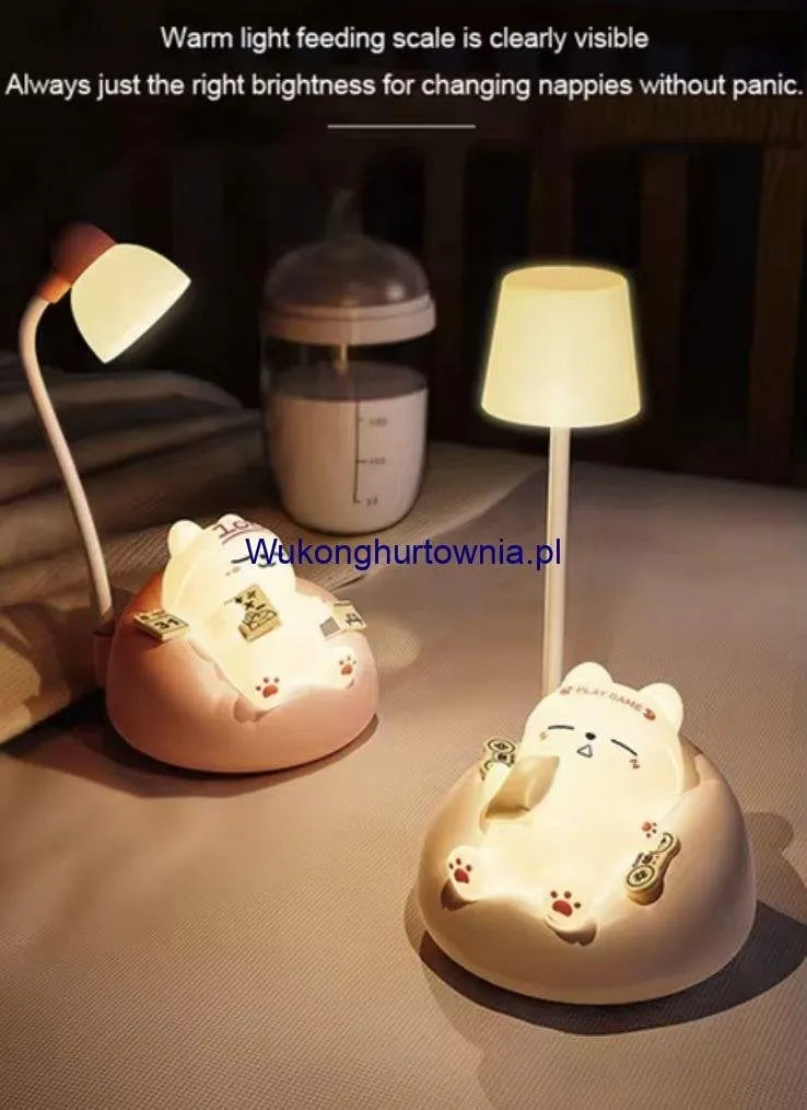 Lampa LED Dotykowa Miś dla Dzieci, 3 Poziomy Jasności