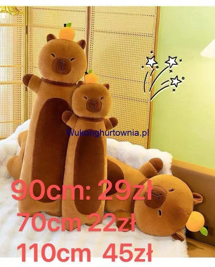 Maskotka Pluszowa Kapibara Długa Poduszka 70cm