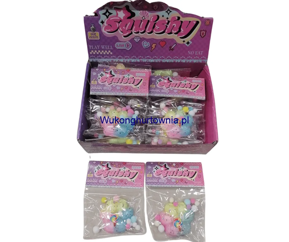 Zabawka Squishy Gniotki Łapki Brokatowe Pastelowe 20 szt.