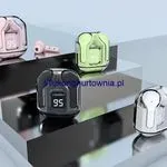 Słuchawki bezprzewodowe TWS z wyświetlaczem LED, etui mix kolorów